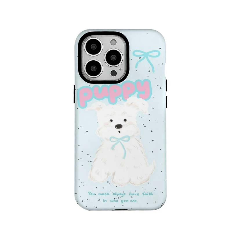 西高地小狗二合一磨砂苹果16promax手机壳适用华为荣耀60三星