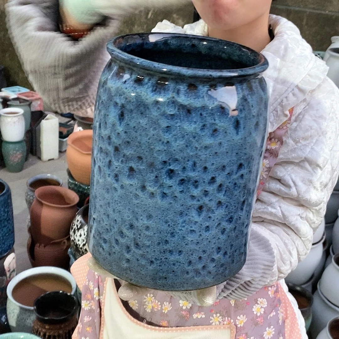 紫砂花盆瑕疵口17高26