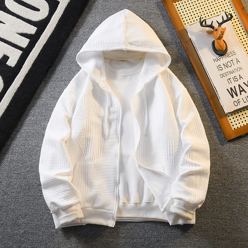 独摩天帅气黑色连帽卫衣男学生潮流棒球服ins宽松薄款潮牌外套