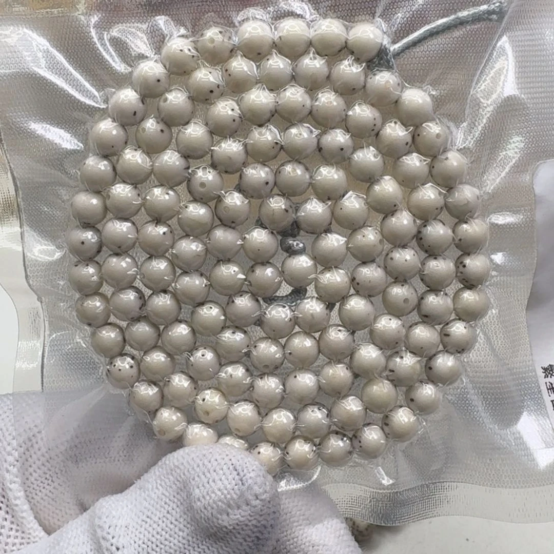 星月菩提手串35梵天冰白大白鲨通体6左右圆108
