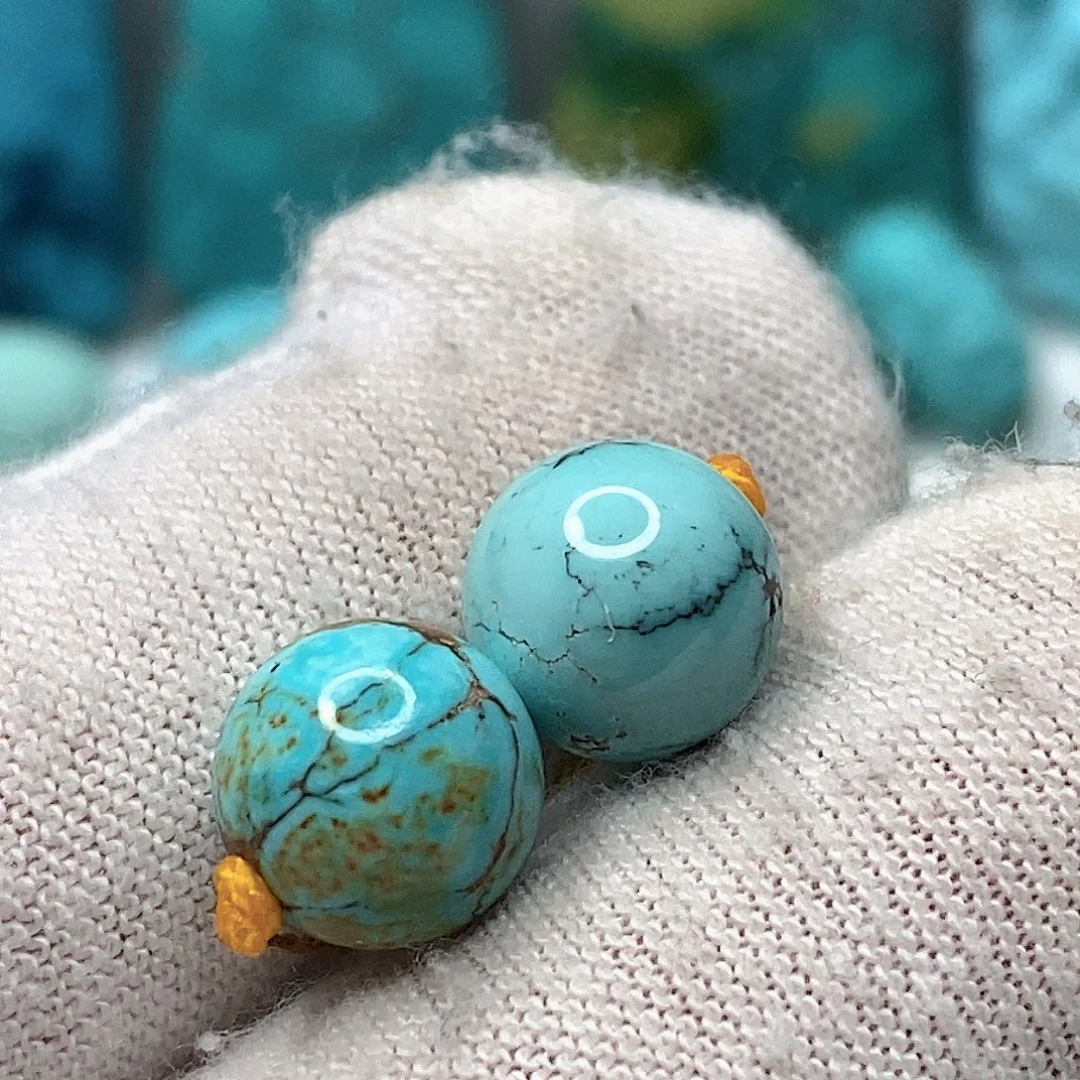 绿松石未镶嵌天然原矿 地大质检9.6mm