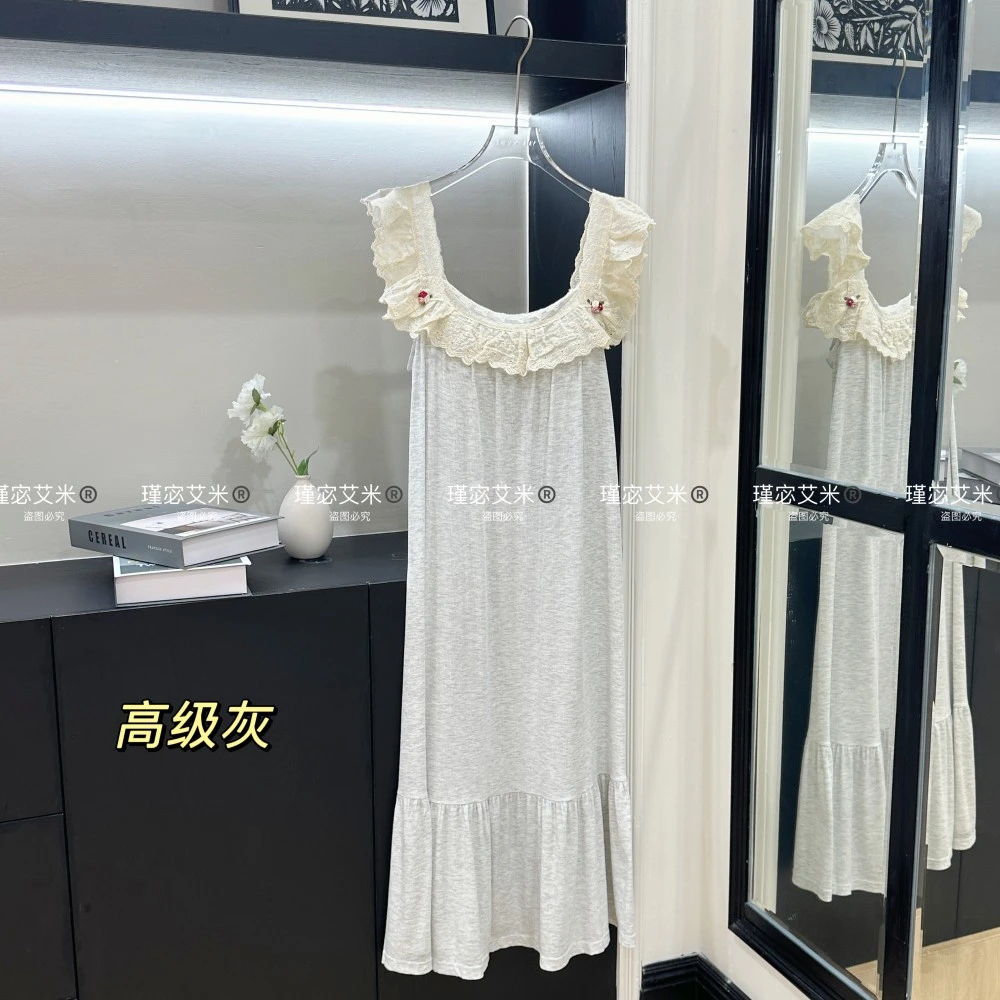 【杨杨粉丝专属】Amy 51811#韩系花边睡裙睡衣睡裙女吊带韩系甜美