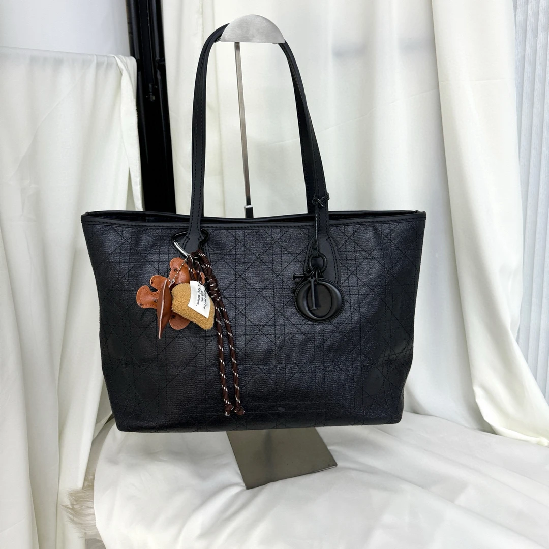 95新 DIOR/迪奥 dior 黑色so black戴妃托特单肩包
