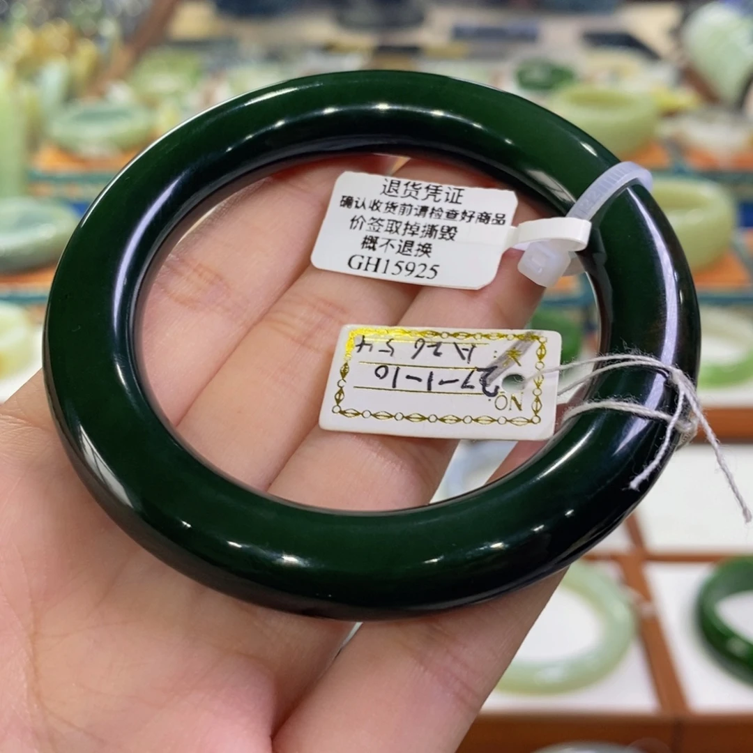 和田玉未镶嵌手镯俄七红皮碧玉圆条55/56