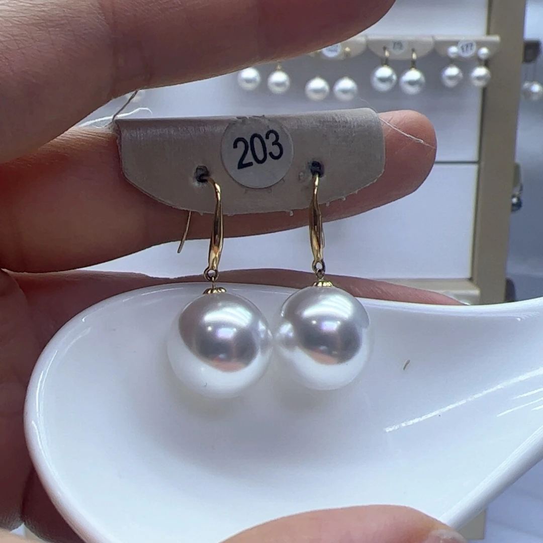 淡水珍珠耳饰18K金镶嵌