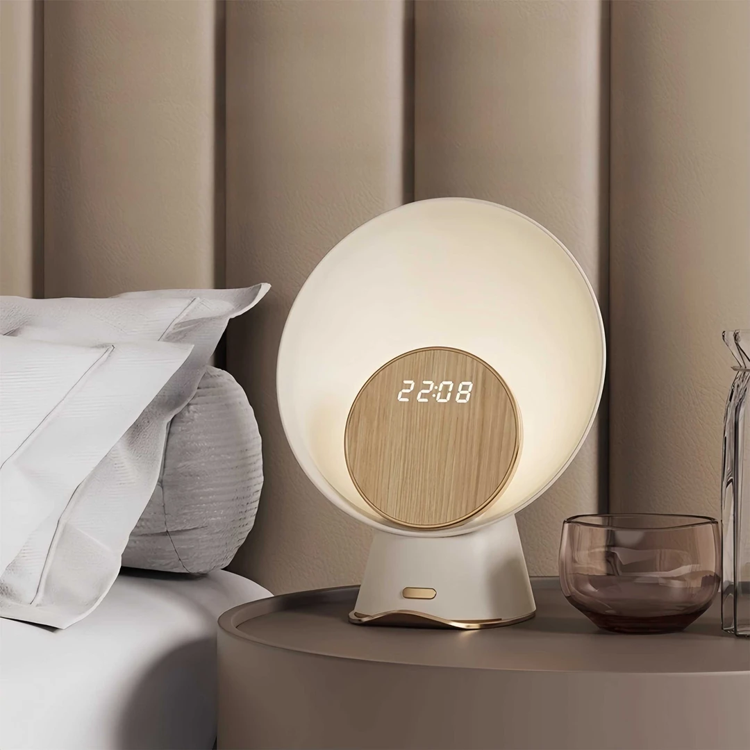 柏林之声月光感应音箱感应小夜灯台灯闹钟无线充电床头高音质音