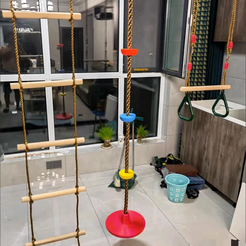 户外塑料阳台木棒儿童单杠玩具荡秋千猴幼儿园室内吊环室外杆锻炼