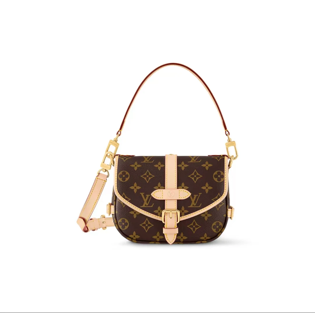 未使用 LouisVuitton/路易威登 Saumur BB老花双子星斜挎包