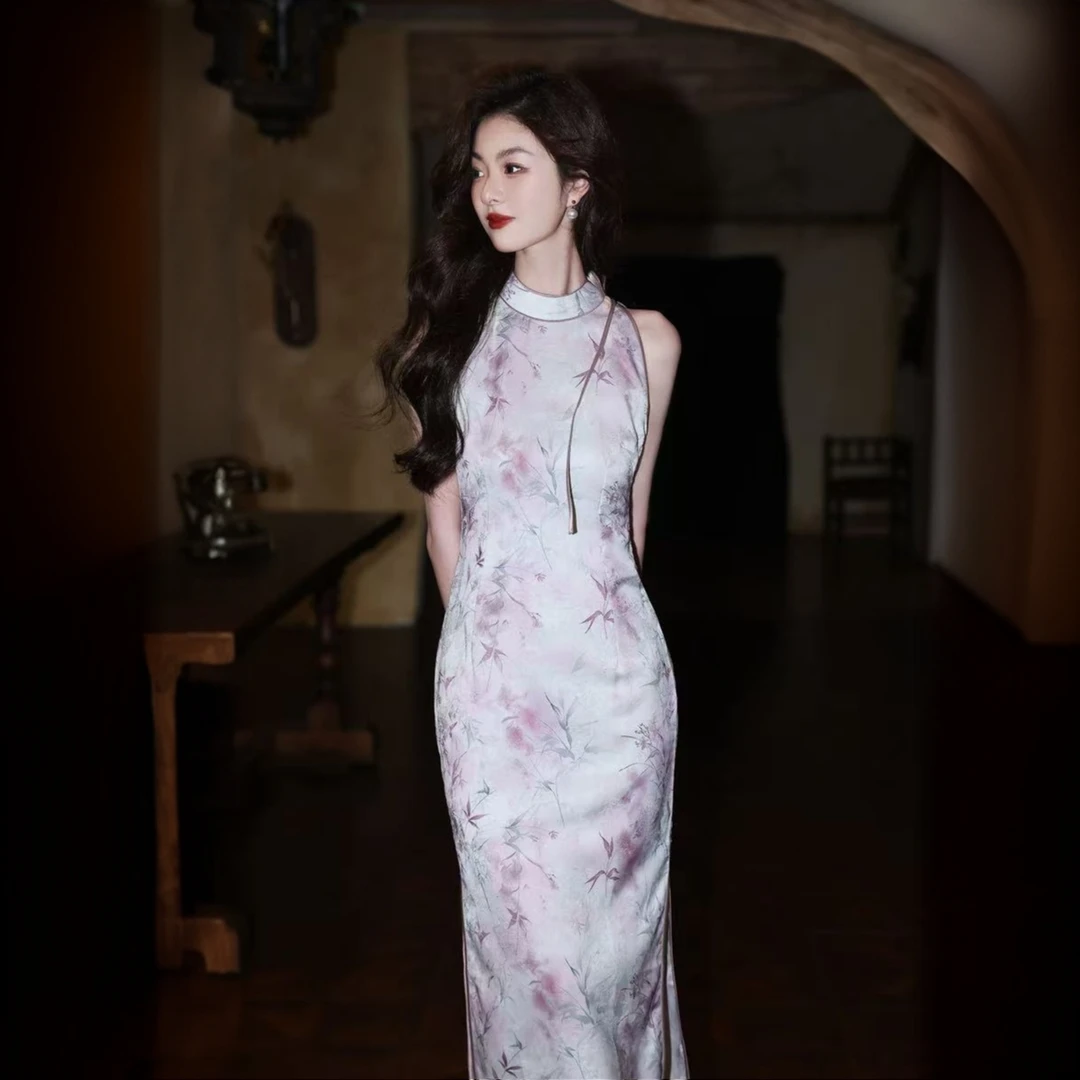 [星晚]新中式夏季少女气质优雅旗袍小清新日常可穿长款复古网红
