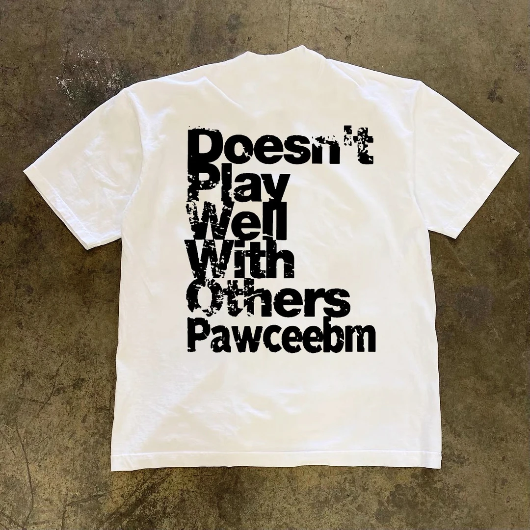 2025夏季新款潮牌美式高街痞帅字母印花纯棉短袖男女同款休闲T恤