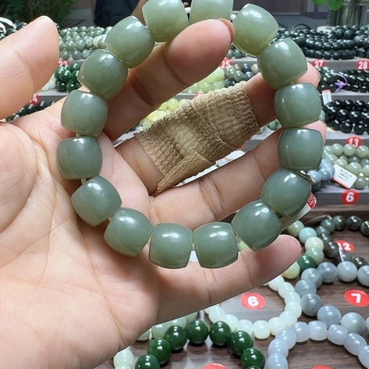 未镶嵌手链和田玉新疆且末蓝直切卡14