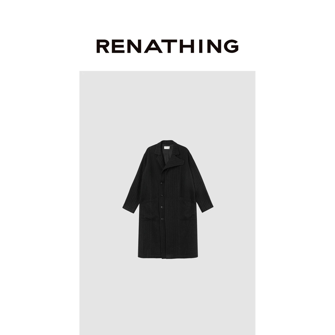 【RENATHING】定位宽窄条纹大衣