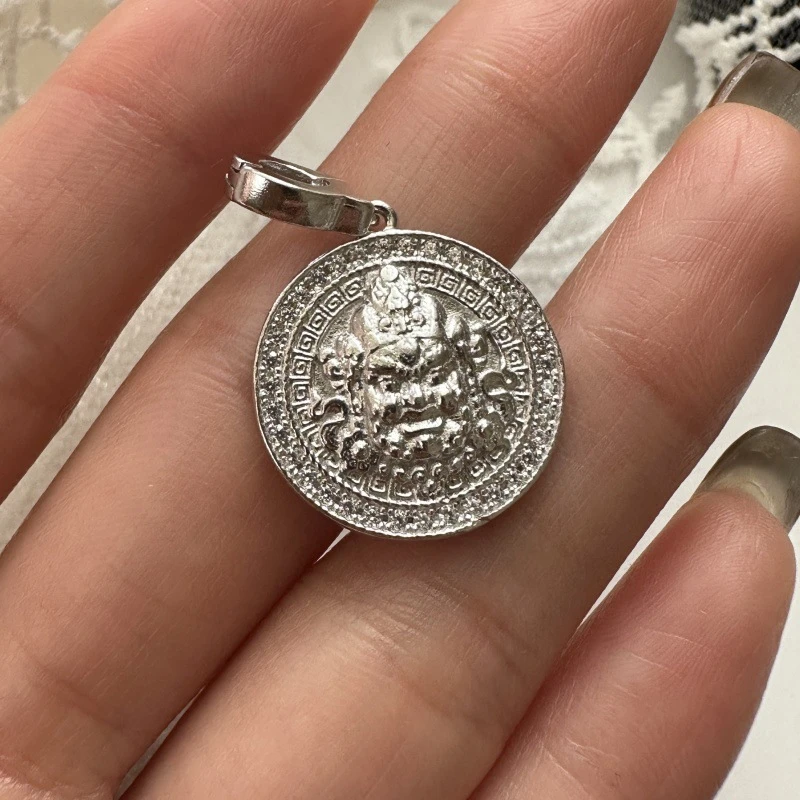 吊坠925银 男女同款李桢航s925银黄财神项链