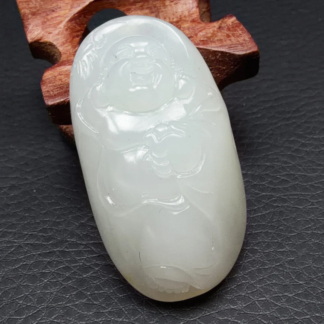 【伟伟鉴定】和田玉 新疆 籽 料 弥勒佛 佛公吊坠 43×24×16 时尚