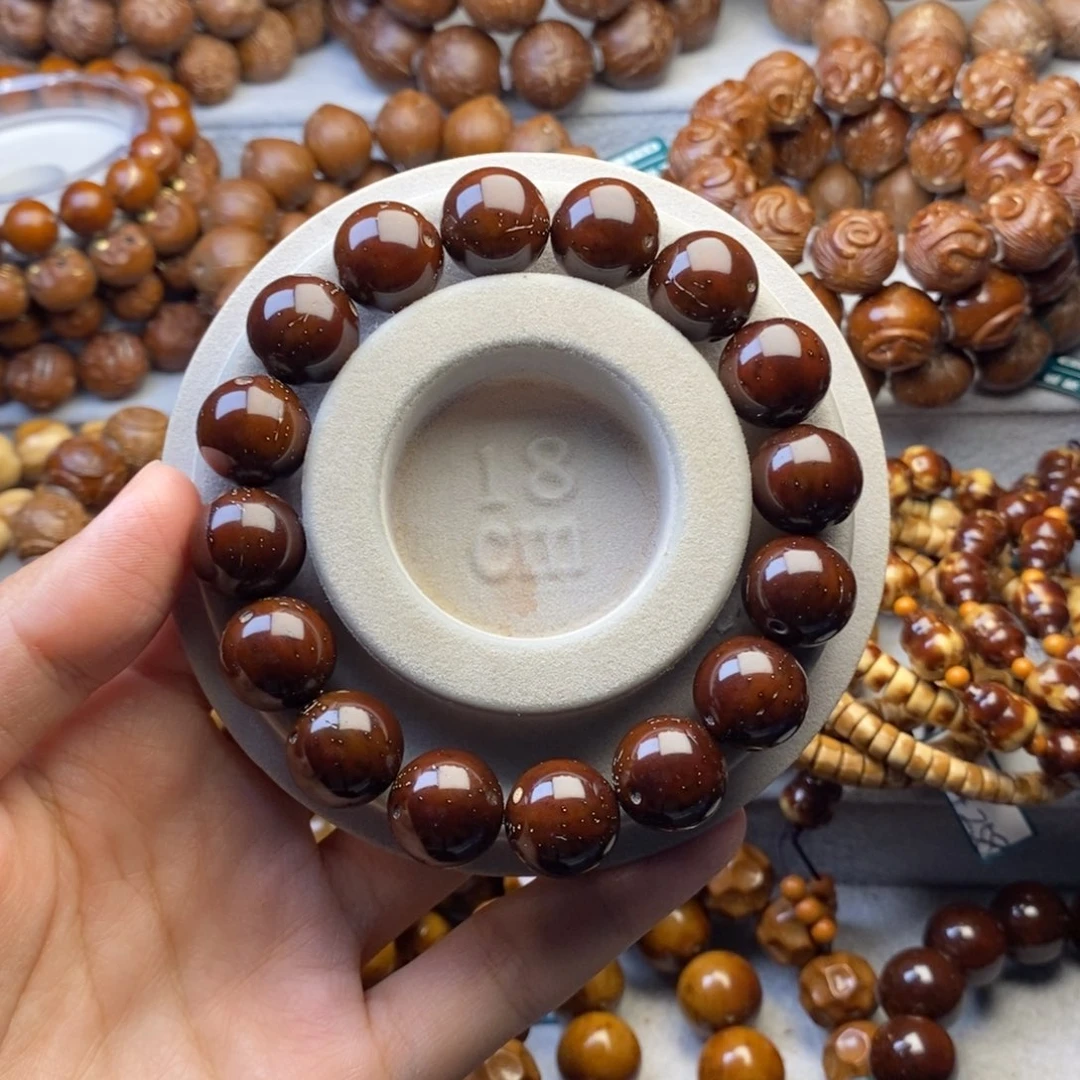 紫金鼠手串14+精品红皮圆珠