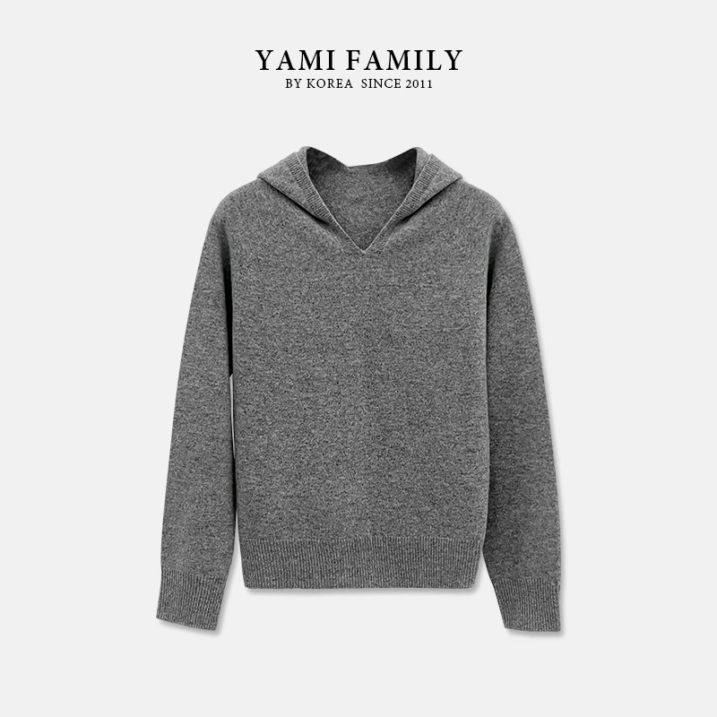 YM-ZZS-2481 长袖运动舒适户外休闲连帽简约秋冬针织衫经典宽松