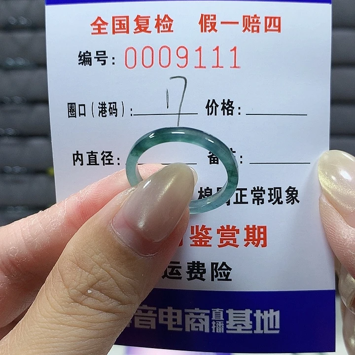 翡翠未镶嵌戒圈9111