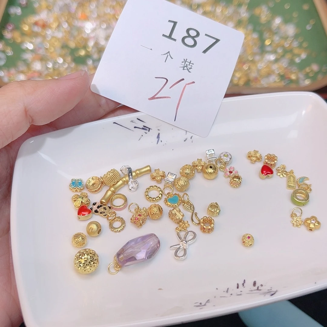 紫晶珠宝半成品银S925镀金镶嵌187