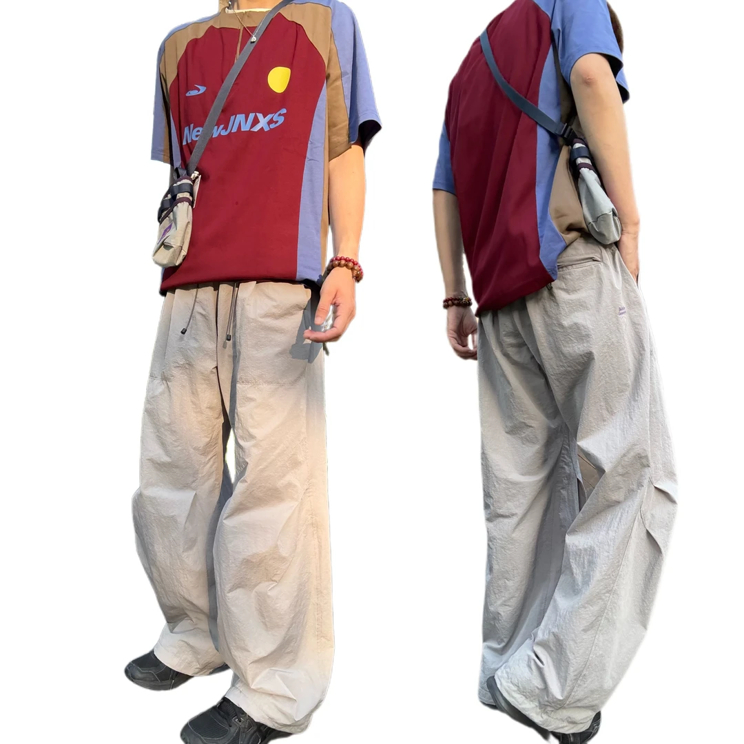 夏季薄款户外休闲长裤宽松速干中腰休闲裤运动宽松直筒男女休闲裤