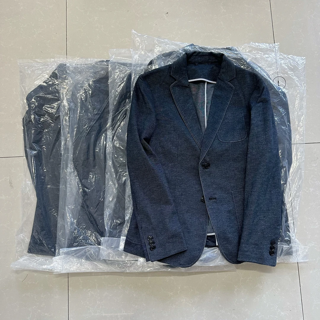 【DO&TO宠粉-001】 男士黑色提花时尚修身棉质免烫针织休闲西装