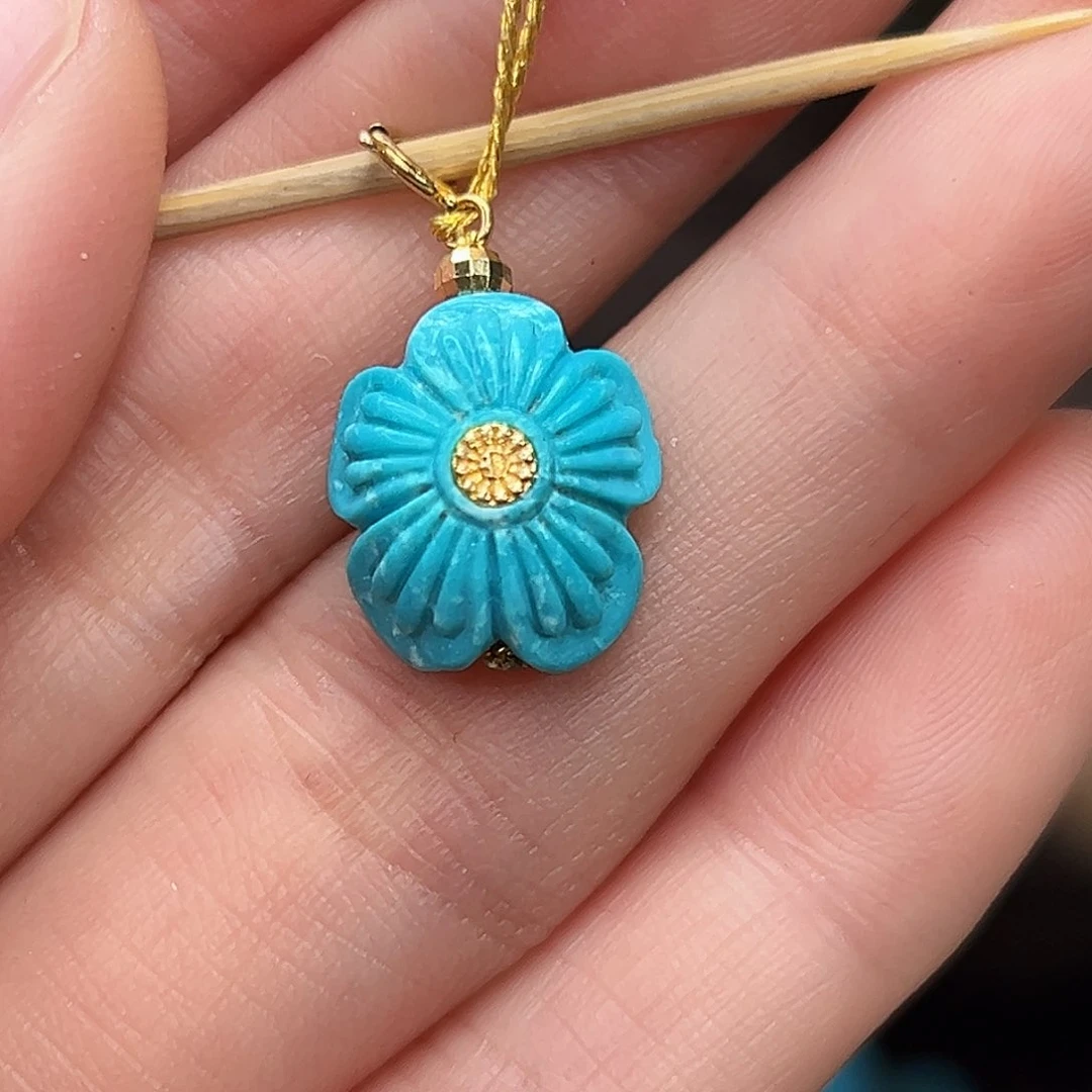 绿松石珠宝奇石18K金镶嵌