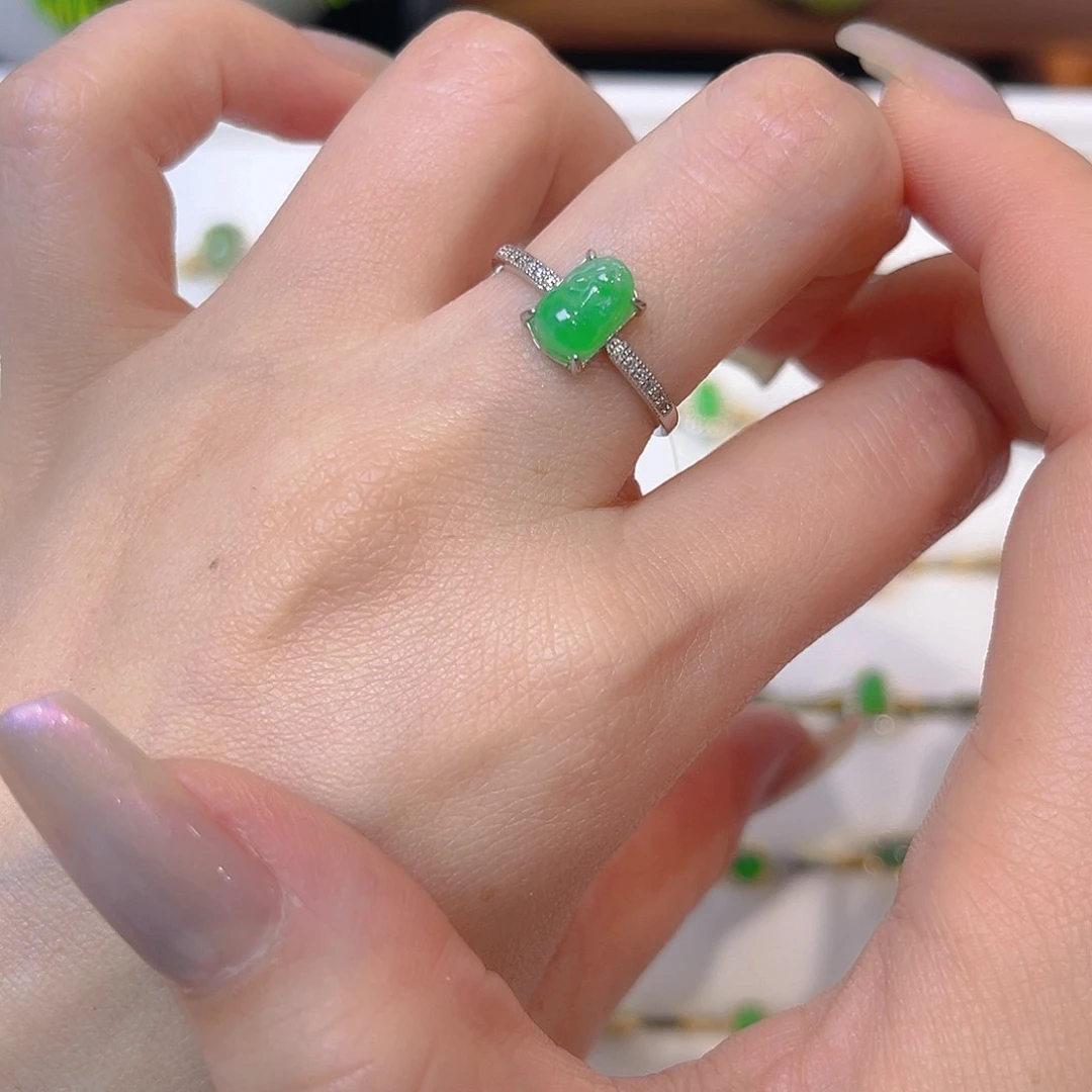 翡翠戒指银S925镶嵌我