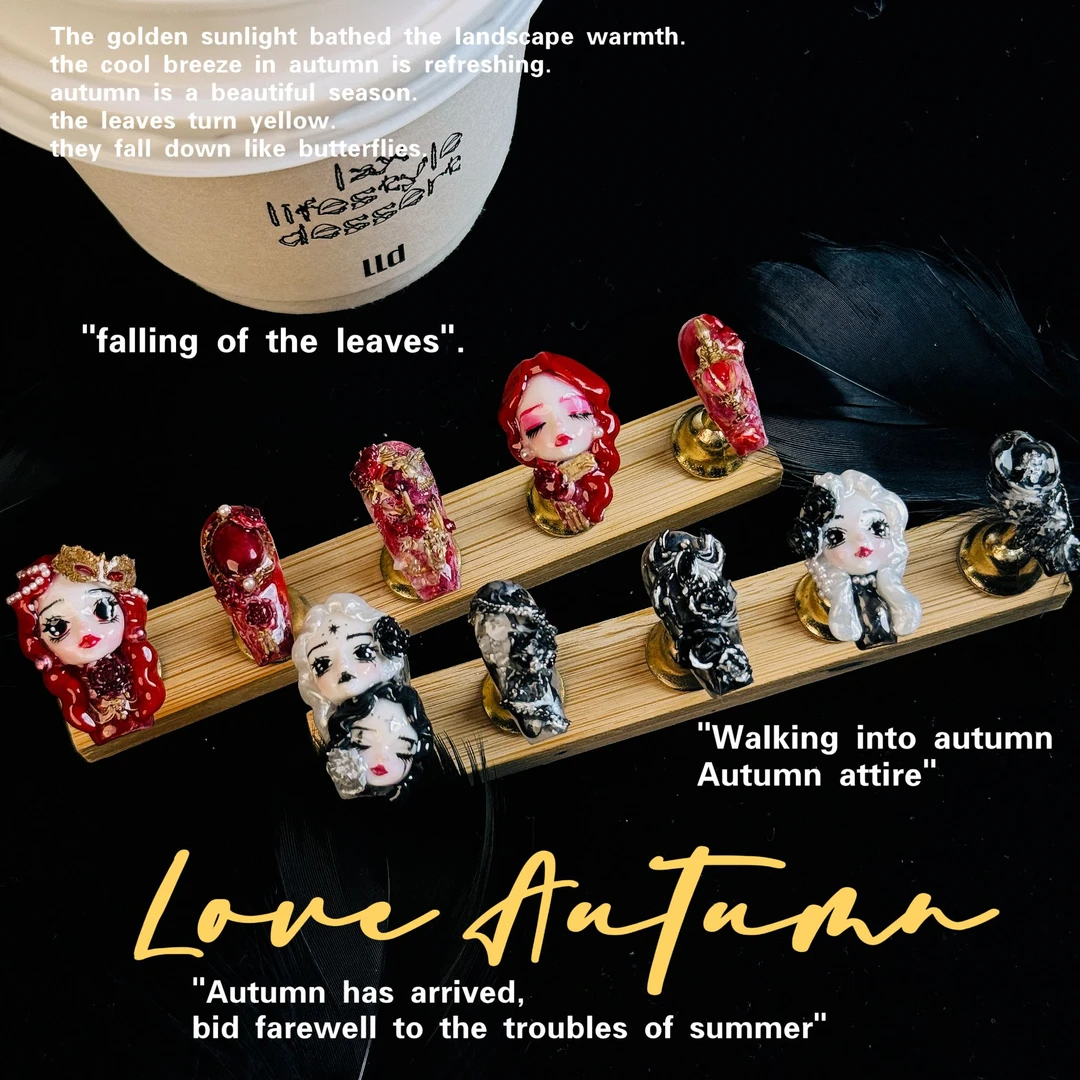 【9.18日63荆棘玫瑰5个娃】重工娃娃头高级感显白精致纯手工穿戴甲