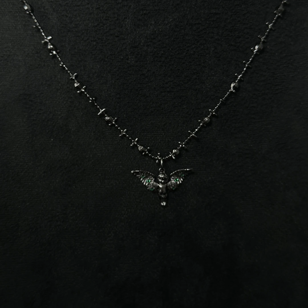 合金项链 【涅槃 炽炎天使 项链】黄色天使项链国气质简约复古轻奢