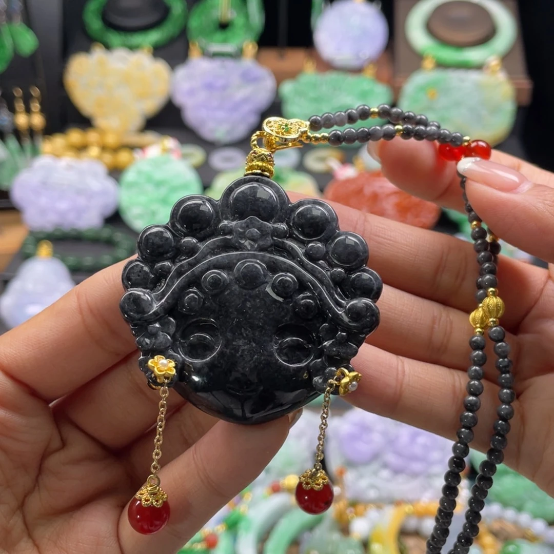 翡翠未镶嵌颈饰代编织