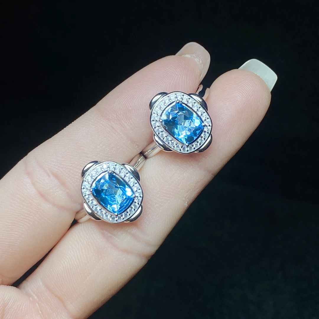 【小北珠宝】S925银托帕石戒指约6*8mm【多样性发一件】12-WH161X439