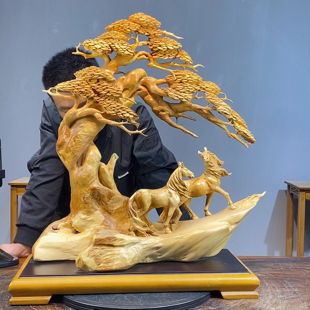 柏木木雕工艺品摆件