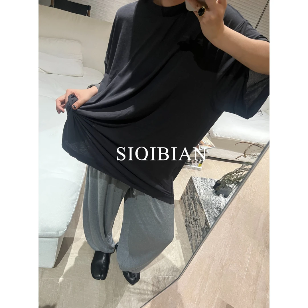 SIQIBIAN ｜25夏季新品休闲百搭天丝羊毛T恤-2538