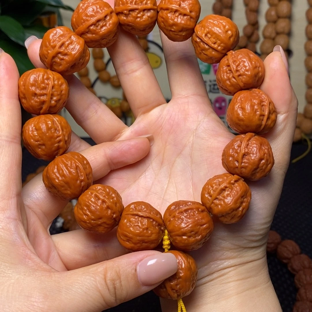 ✎***龍文玩核桃手串元宝