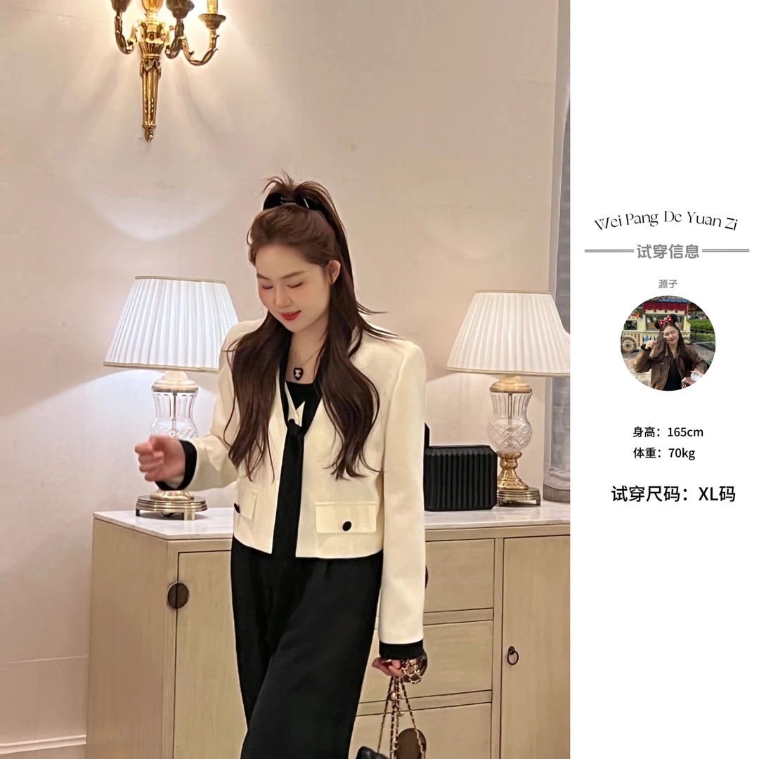 楠序鹿鹿【画报欧尼】微胖女装 2025名媛气质秋季小香风套装YZ30120