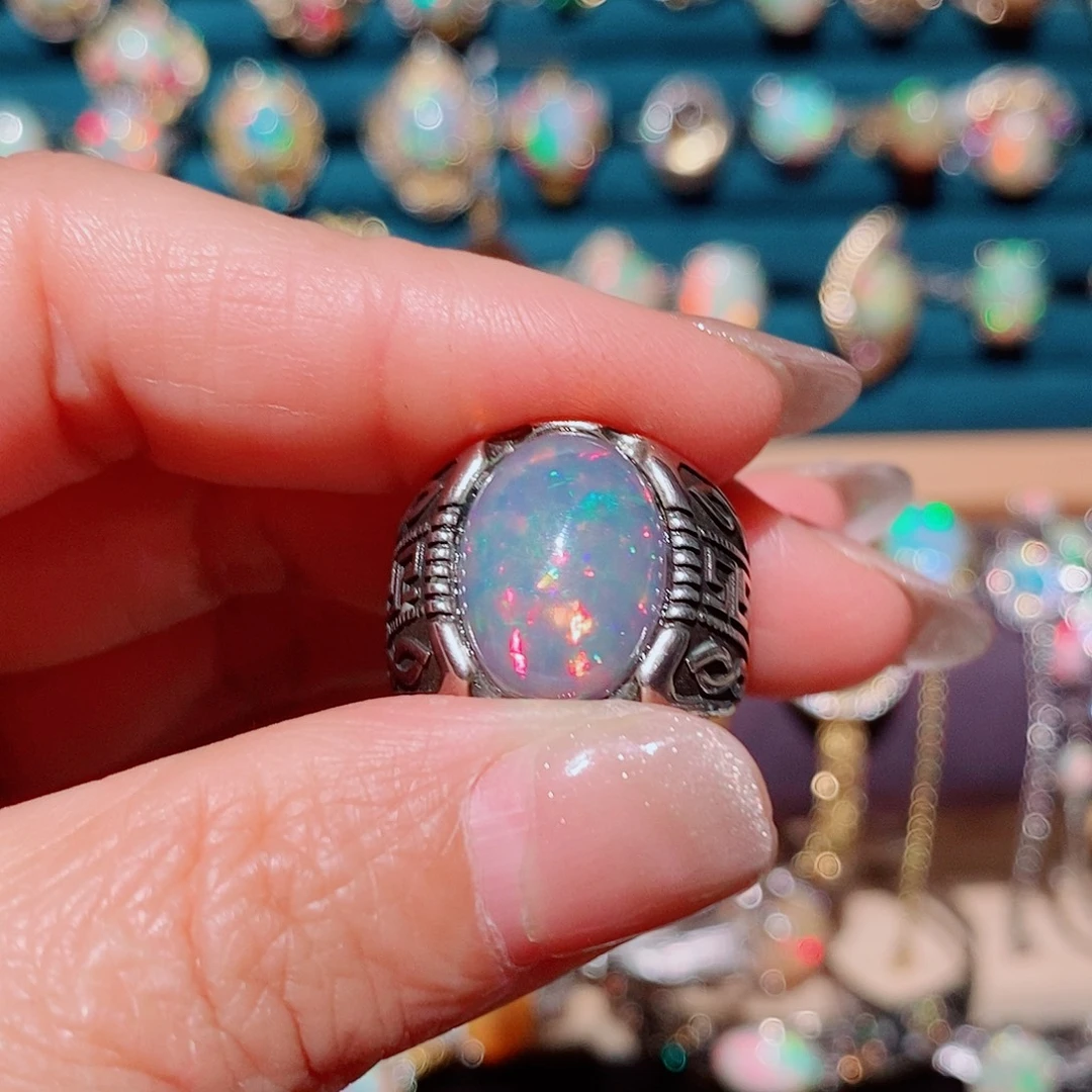 欧泊银S925镶嵌戒指