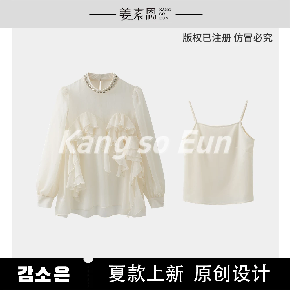 【冰冰品牌折扣】【梦游仙境】小众法式时尚百搭单上衣GY25XT070163