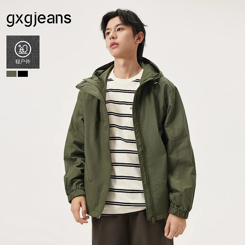 gxg.jeans男装 多色户外工装休闲防风连帽夹克外套男 25年秋新品