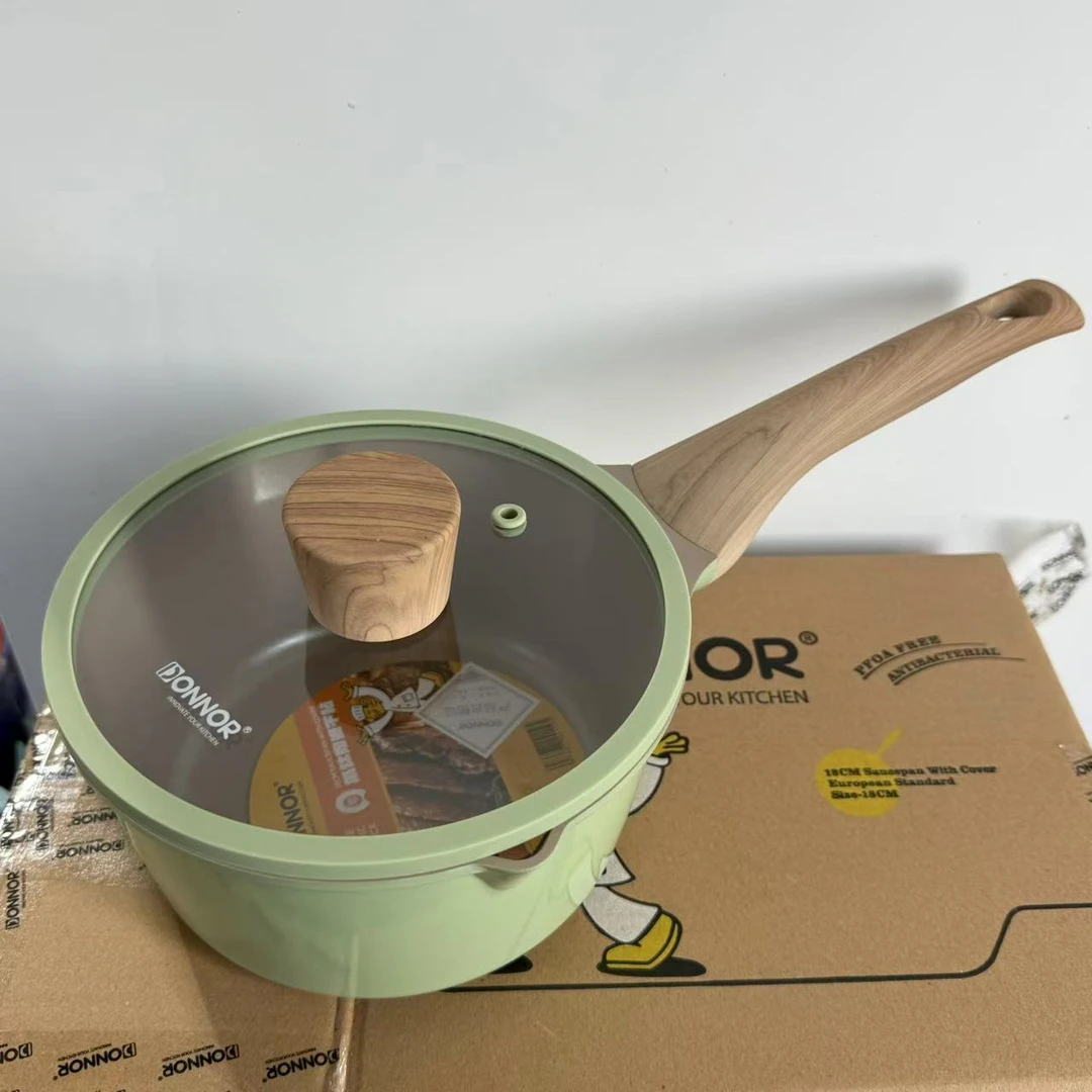 DONNOR18cm贝丽奶锅绿色不粘锅全灶具通用