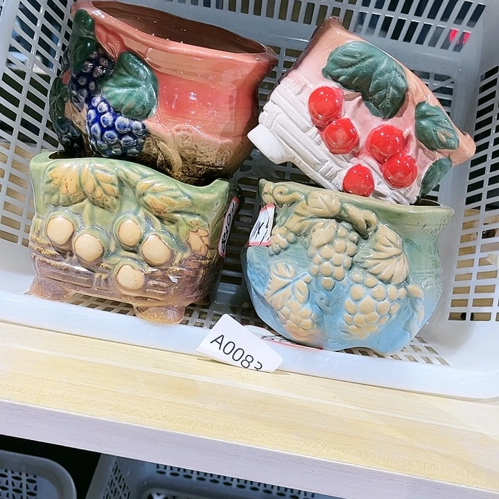 瓷片花盆多肉植物艺术品