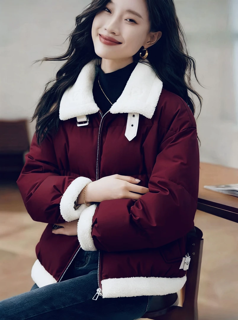9004时尚韩版毛领拼接保暖外套(以直播间为主）AK