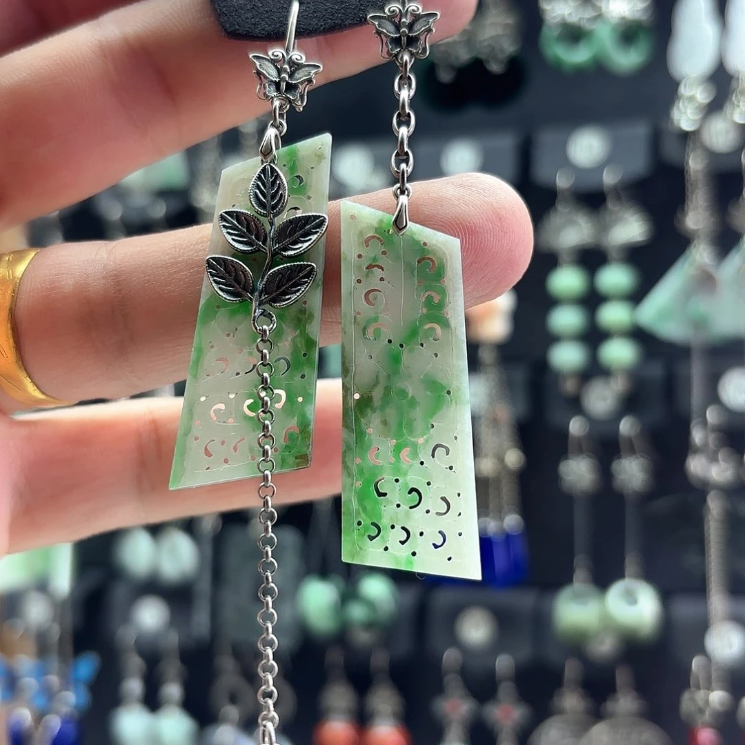 翡翠银S925镶嵌耳饰✨***✨