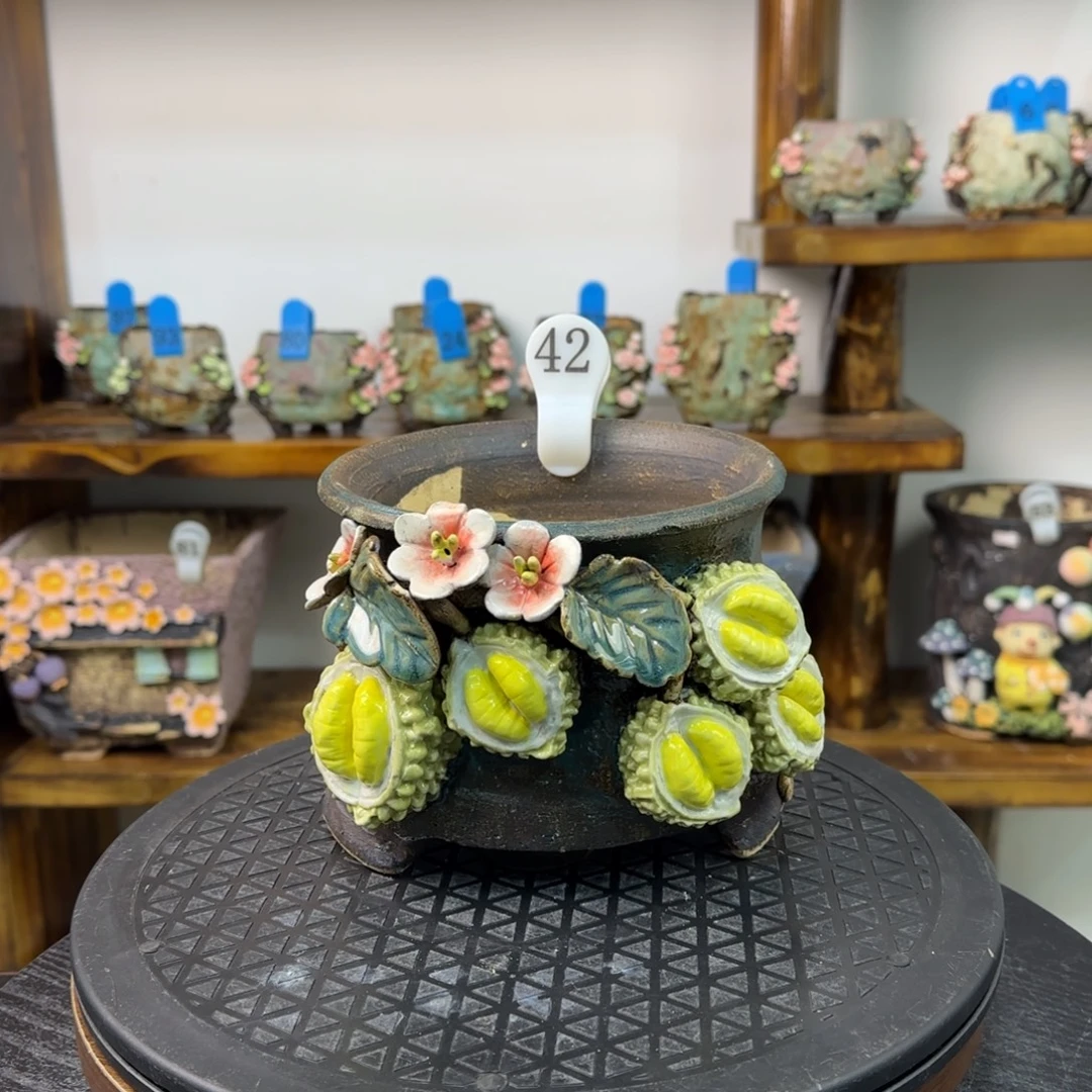 本默花器麦饭石花盆