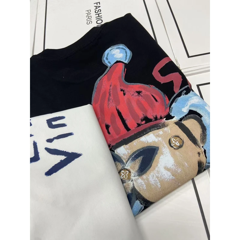 56号链接【小L卡通涂鸦】重磅潮牌宽松圆领休闲半袖189