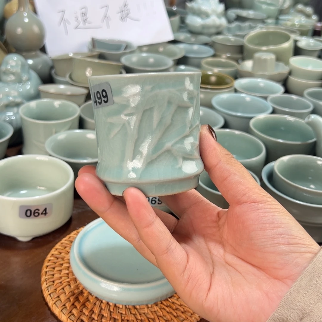 精品卵青竹节杯       100cc