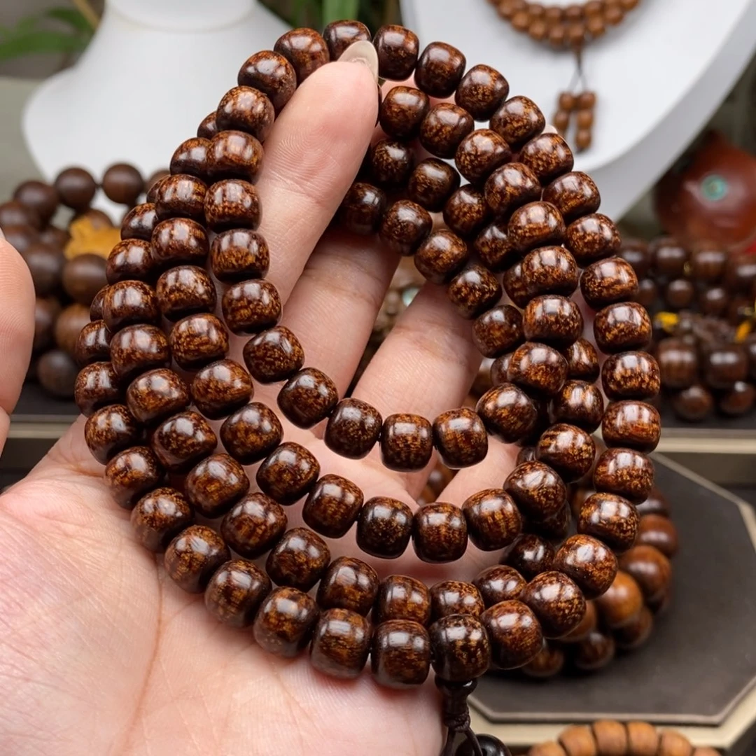 贡木手串/手链浪*沙贡木8×9黑金西瓜爆龙