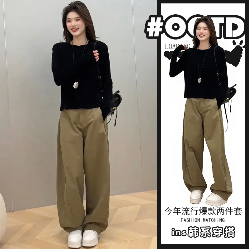 洋气炸街套装秋季高级感气质长袖上衣女休闲工装裤时尚两件套