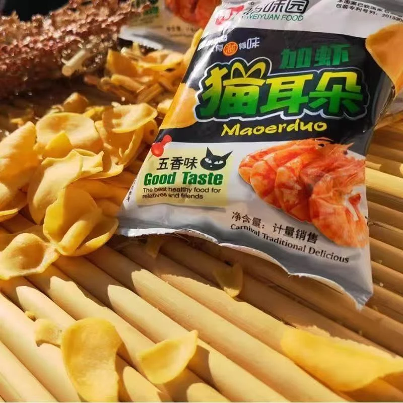 加虾猫耳朵膨化食品