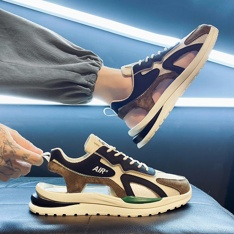 【男士驾车鞋】凉鞋外穿洞洞鞋两用休闲运动开车上班透气不闷脚网鞋