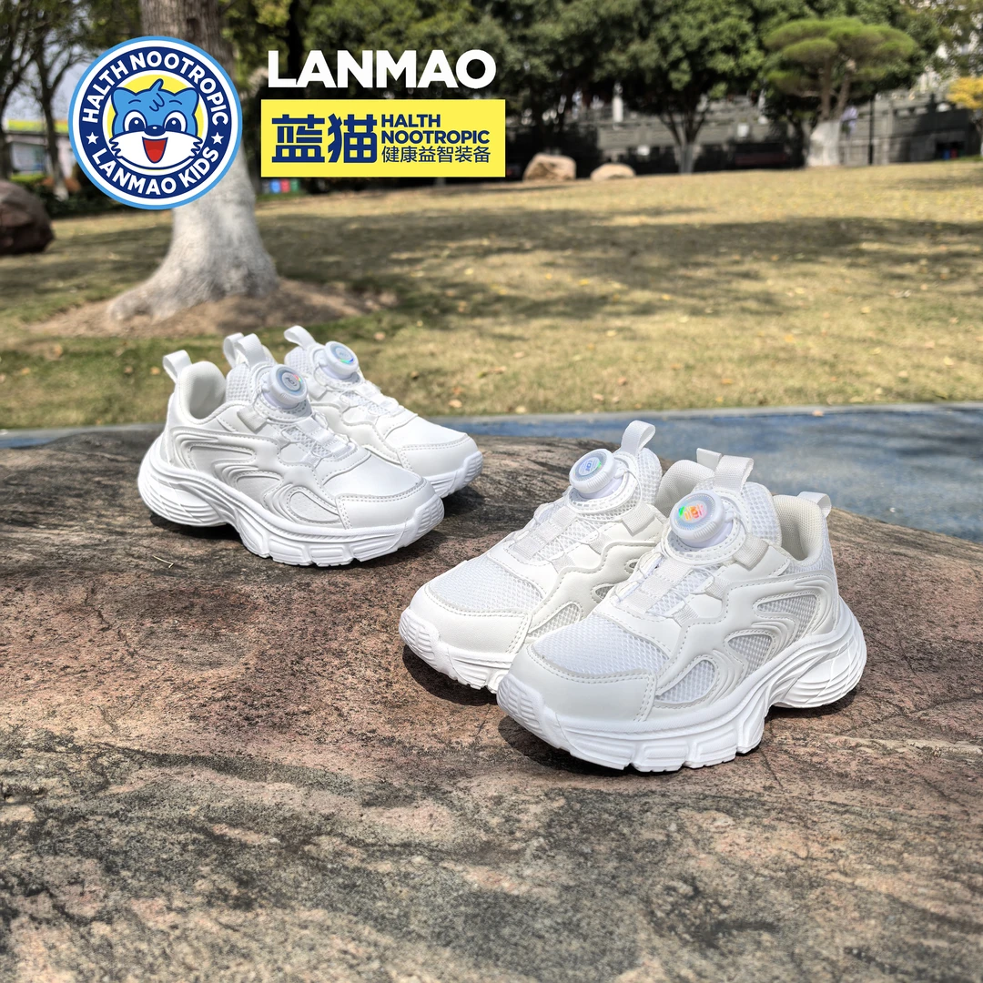 【蓝猫儿童】蓝猫2025新款小白鞋皮面防水小白鞋运动鞋1026
