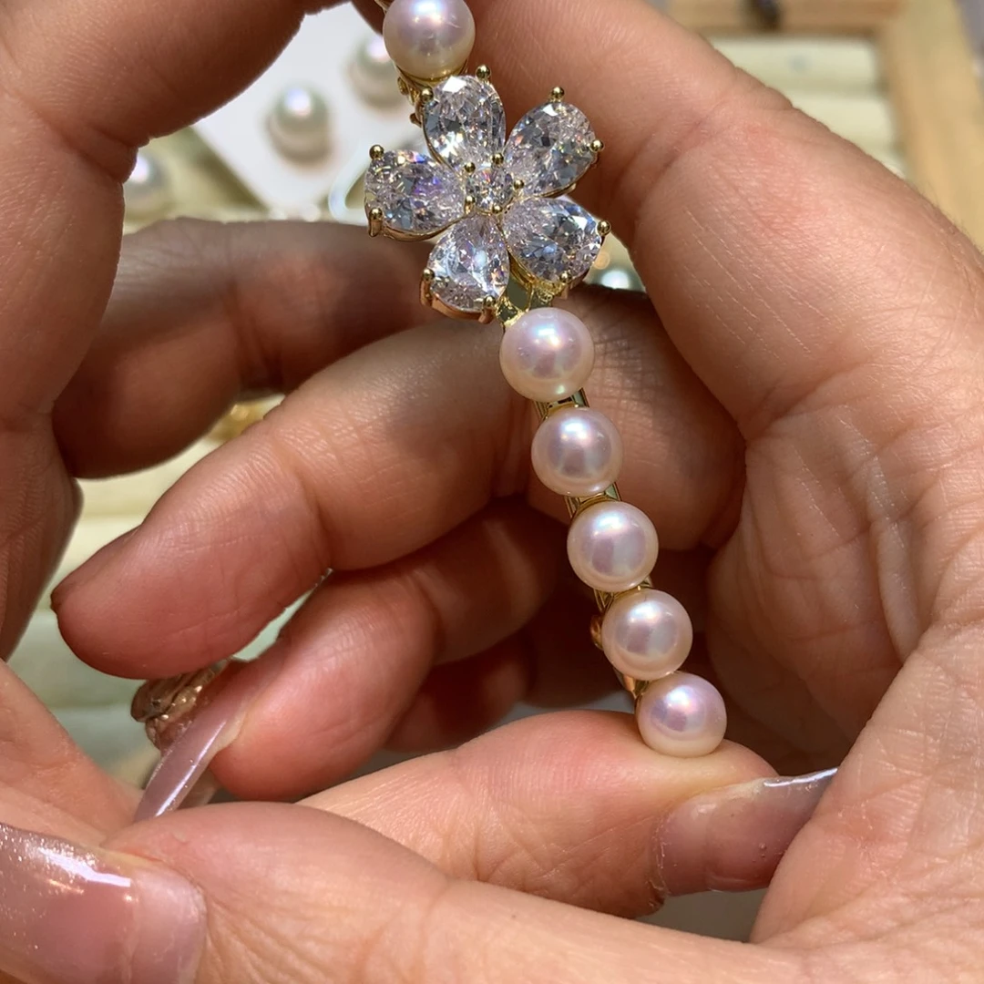 淡水珍珠发饰未镶嵌